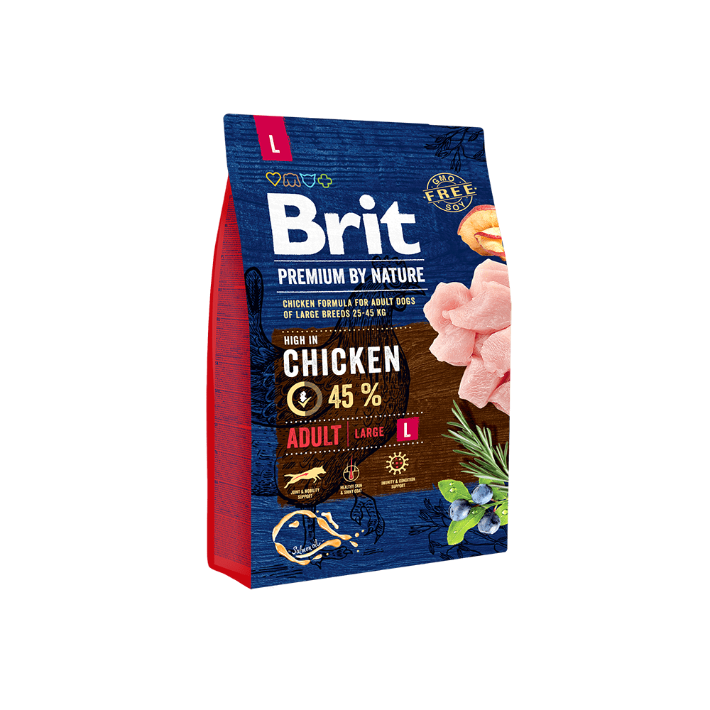 46a571d2d3562600256dc82f31d58e3e Brit Premium By Nature Adult L sausas ėdalas didelių veislių šunims su vištiena, 3 kg - Image 1
