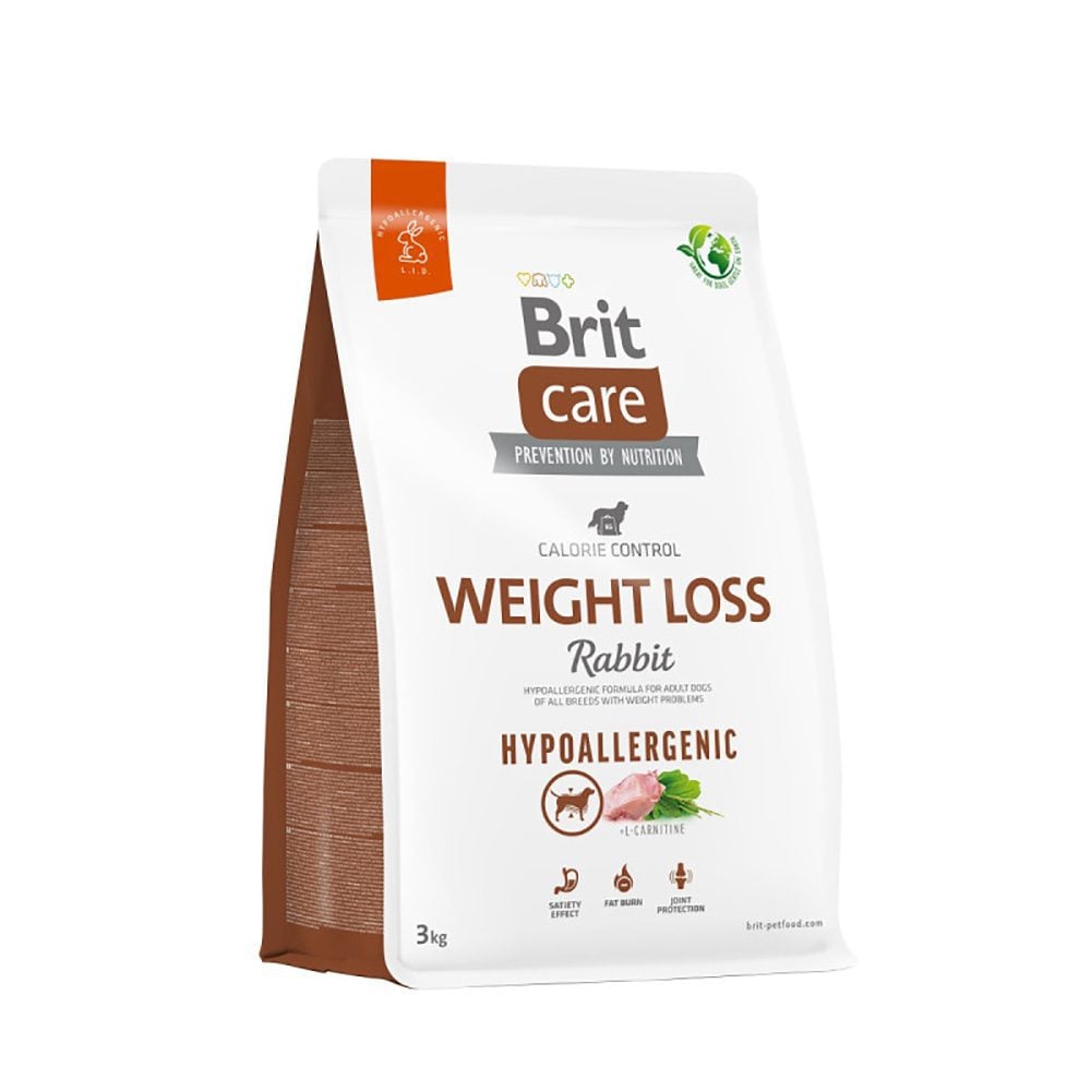 brit-care-hypo-weight-loss-3kg Brit Care Hypoallergenic Weight Loss Rabbit & Rice sausas ėdalas suaugusiems šunims su svorio problemomis, hipoalerginis, 3 kg - Image 1