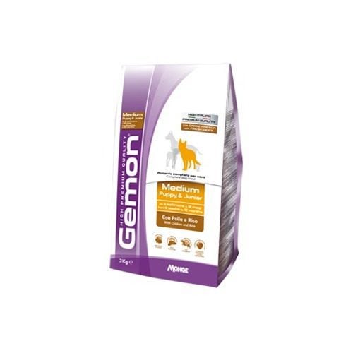 16845342396467f3df62e0a Gemon MEDIUM Puppy & Junior With Chicken & Rice sausas maistas vidutinio dydžio šuniukams ir jaunikliams su vištiena ir ryžiais, 15 kg - Image 1