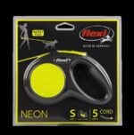 Flexi Neon New Classic S 5 m trosinis ištraukiamas pavadėlis šunims su atspindinčiais elementais, iki 12 kg - Image 2
